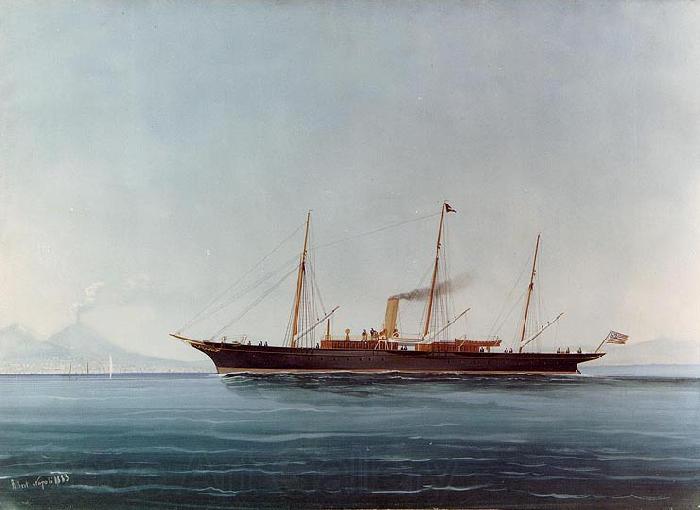 Campin, Robert, Follower of American Steam Yacht Spain oil painting art